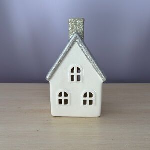 Ceramic House Decor with Glitter Roof